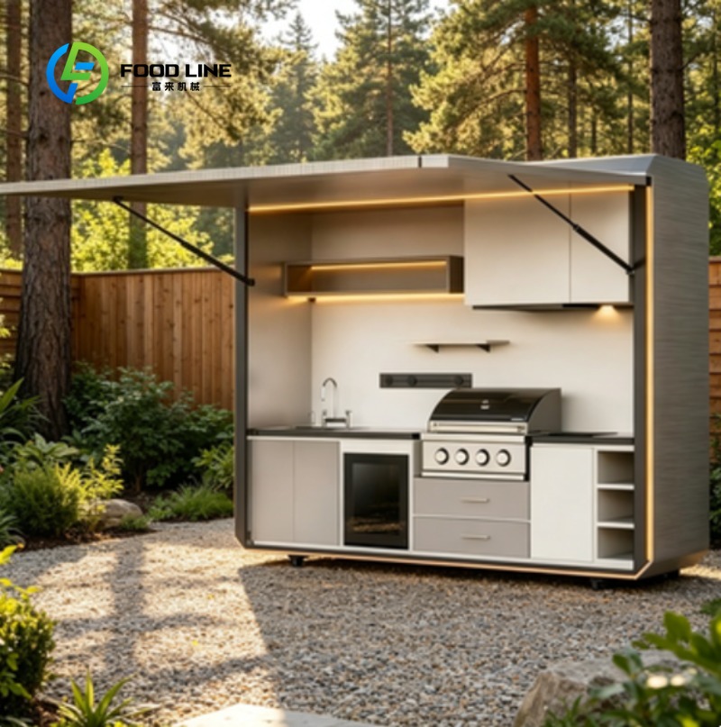 Outdoor Power House - Solar Powered Steel Outdoor Kitchen Weatherproof
