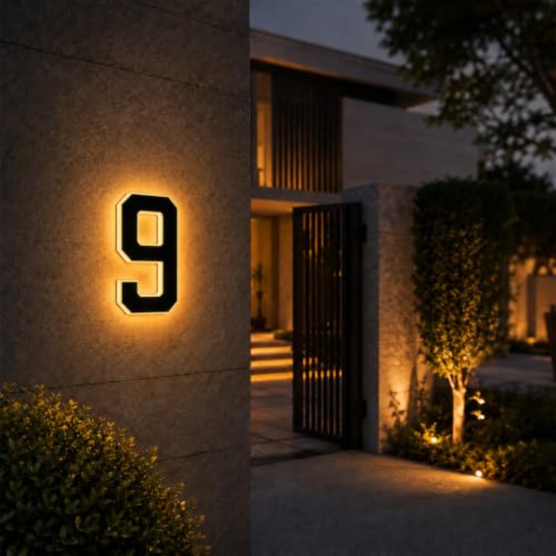 Outdoor Power House - Solar Powered LED House Number Light
