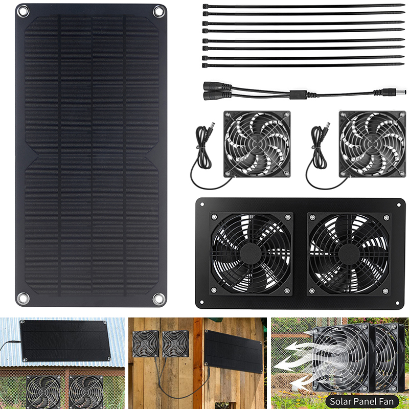 Outdoor Power House - 100W Solar Panel Exhaust Fan Air