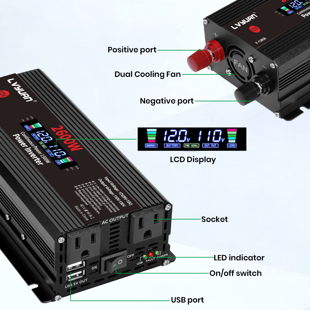 1500W 2000W 2600W Power Invert - Outdoor Power Inverter ulasan dan harga
