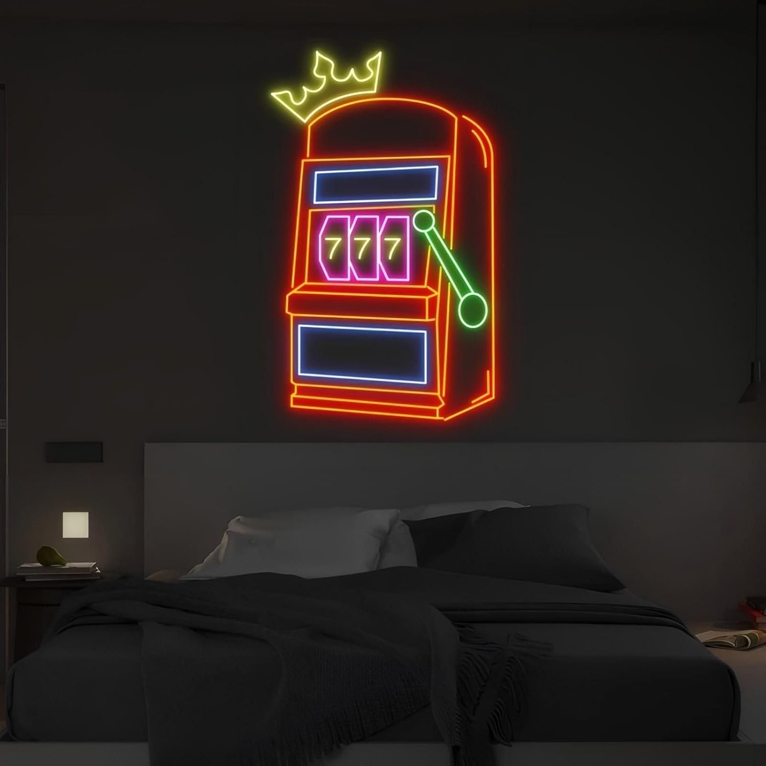 Slot Machine Neon Sign Game Ic - Outdoor Power For Wedding ulasan dan harga