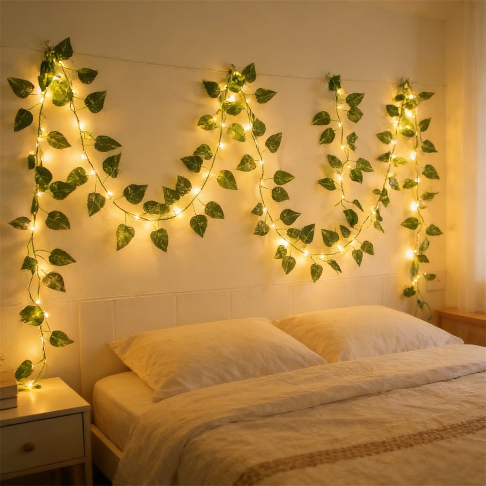 LED Green Rattan Leaf Fairy Li - Outdoor Power For Wedding ulasan dan harga