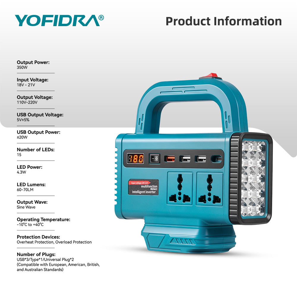 YOFIDRA 220V Portable Power In - Outdoor Power Inverter ulasan dan harga