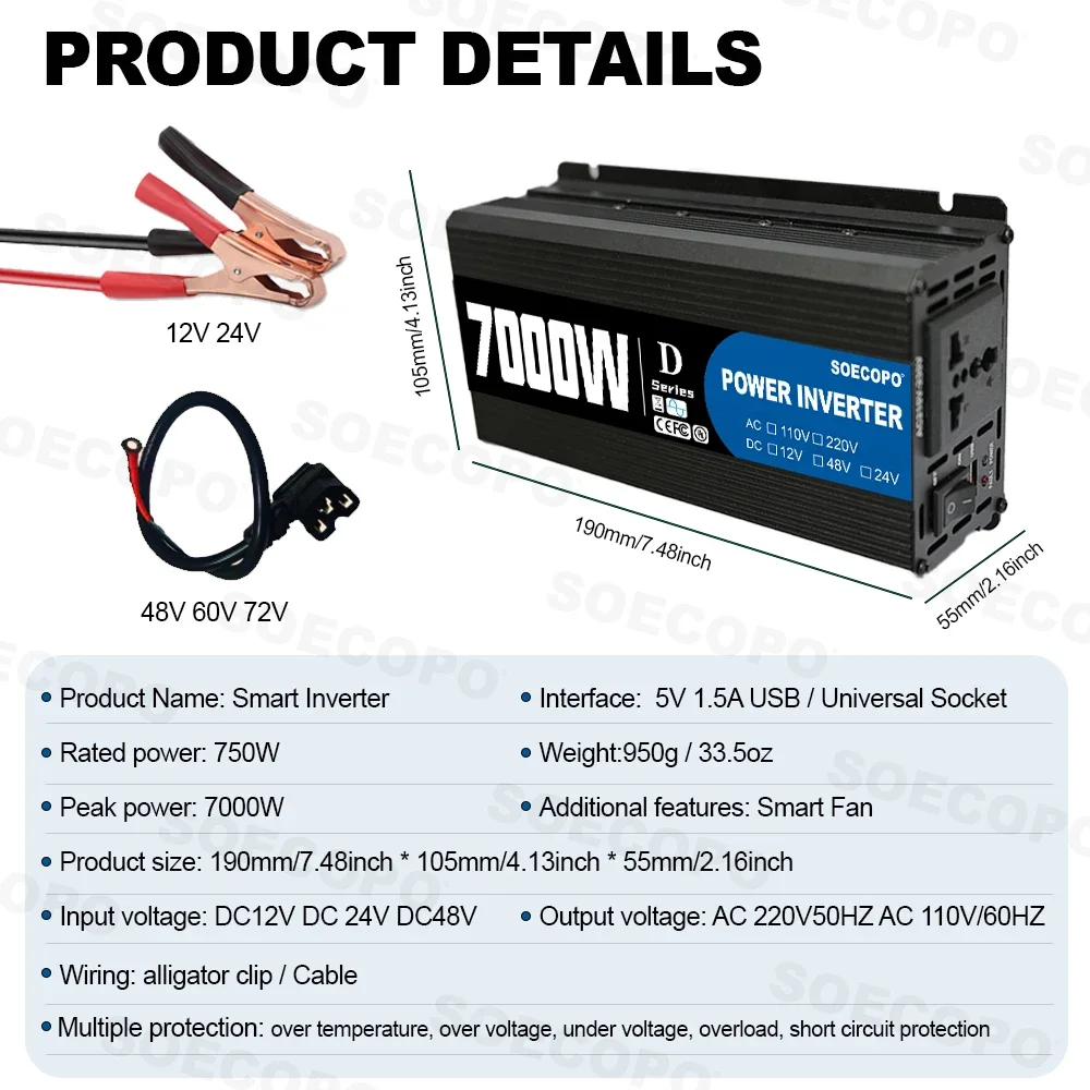SOECOPO 7000W Power Inverter,  - Outdoor Power Inverter ulasan dan harga