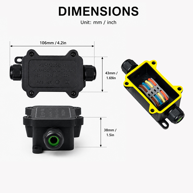 IP68 Waterproof Junction Box 2 - Outdoor Power Junction ulasan dan harga