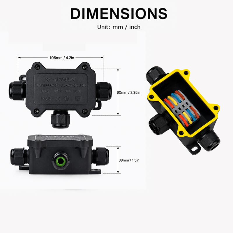 IP68 Waterproof Junction Box 2 - Outdoor Power Junction ulasan dan harga