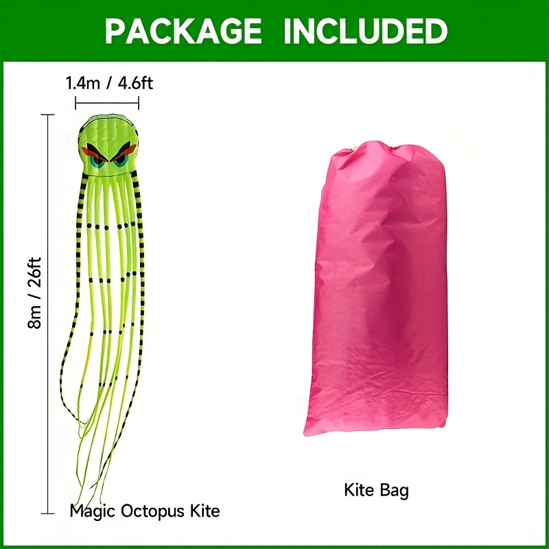 3D 8-Meter Octopus Kite Large  - Outdoor Power Reel ulasan dan harga