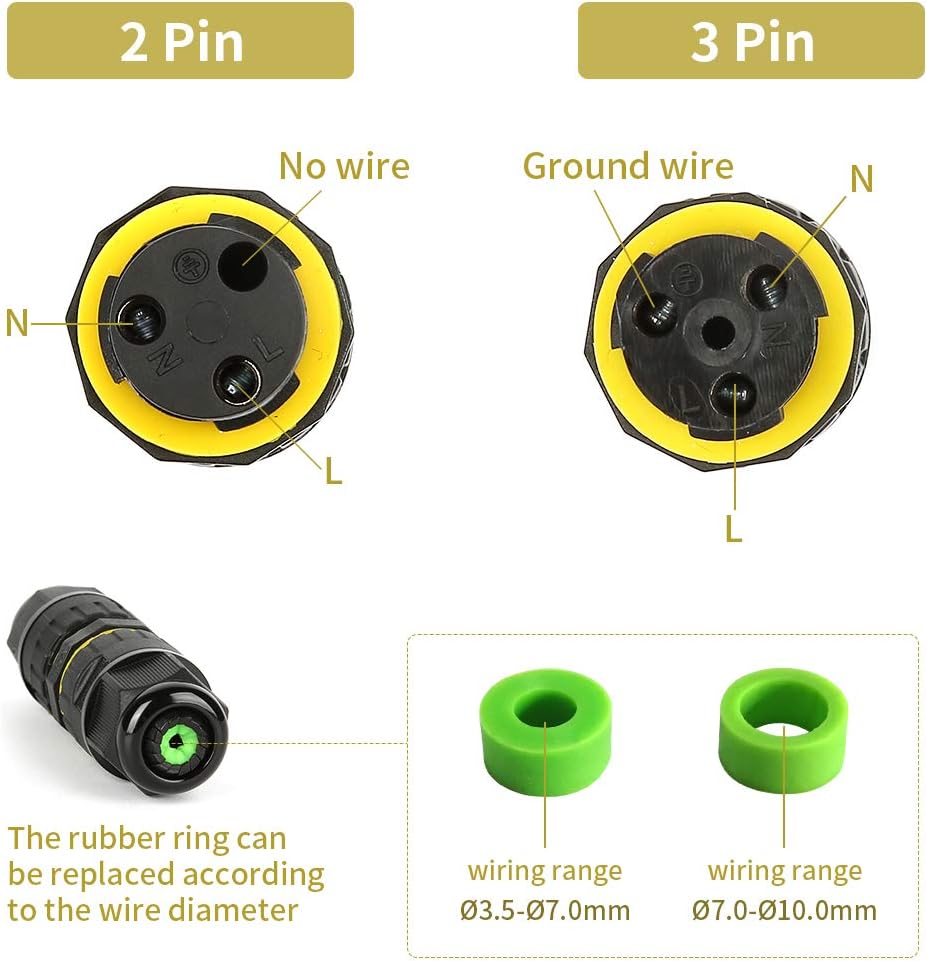 M16 2PIN 3PIN IP68 Waterproof  - Outdoor Power Junction ulasan dan harga